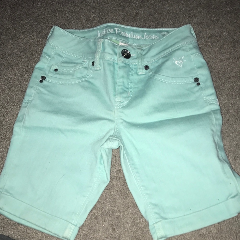 mint green shorts